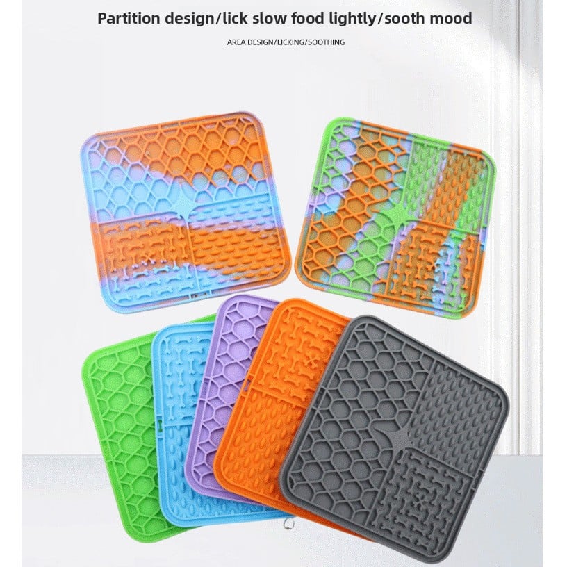Silicone Licking Mat — Slow Feeder, Anti-Choke, Suction Base, Cats & Dogs