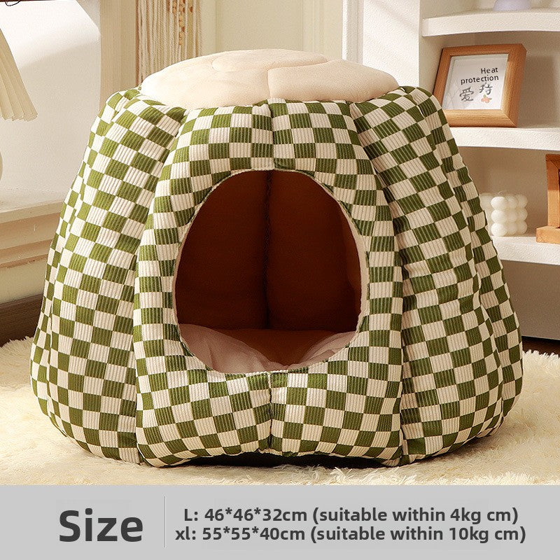 Premium Flannel Pet Sofa Bed — Cozy Nest for Cats & Dogs | 34 Styles