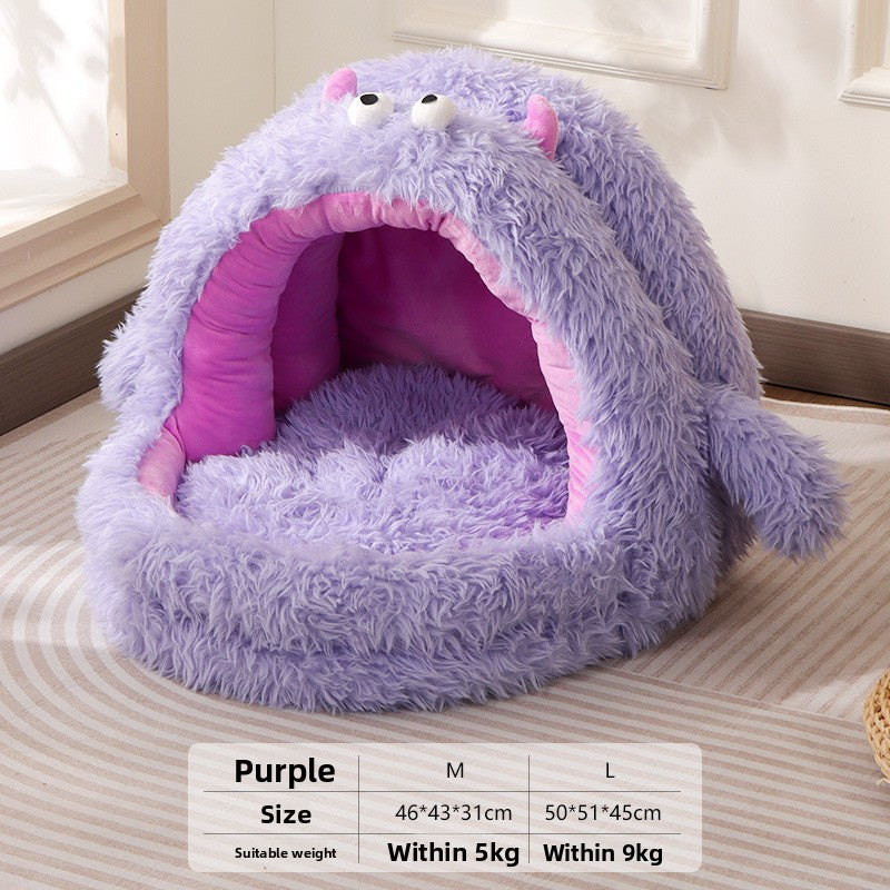 Premium Flannel Pet Sofa Bed — Cozy Nest for Cats & Dogs | 34 Styles