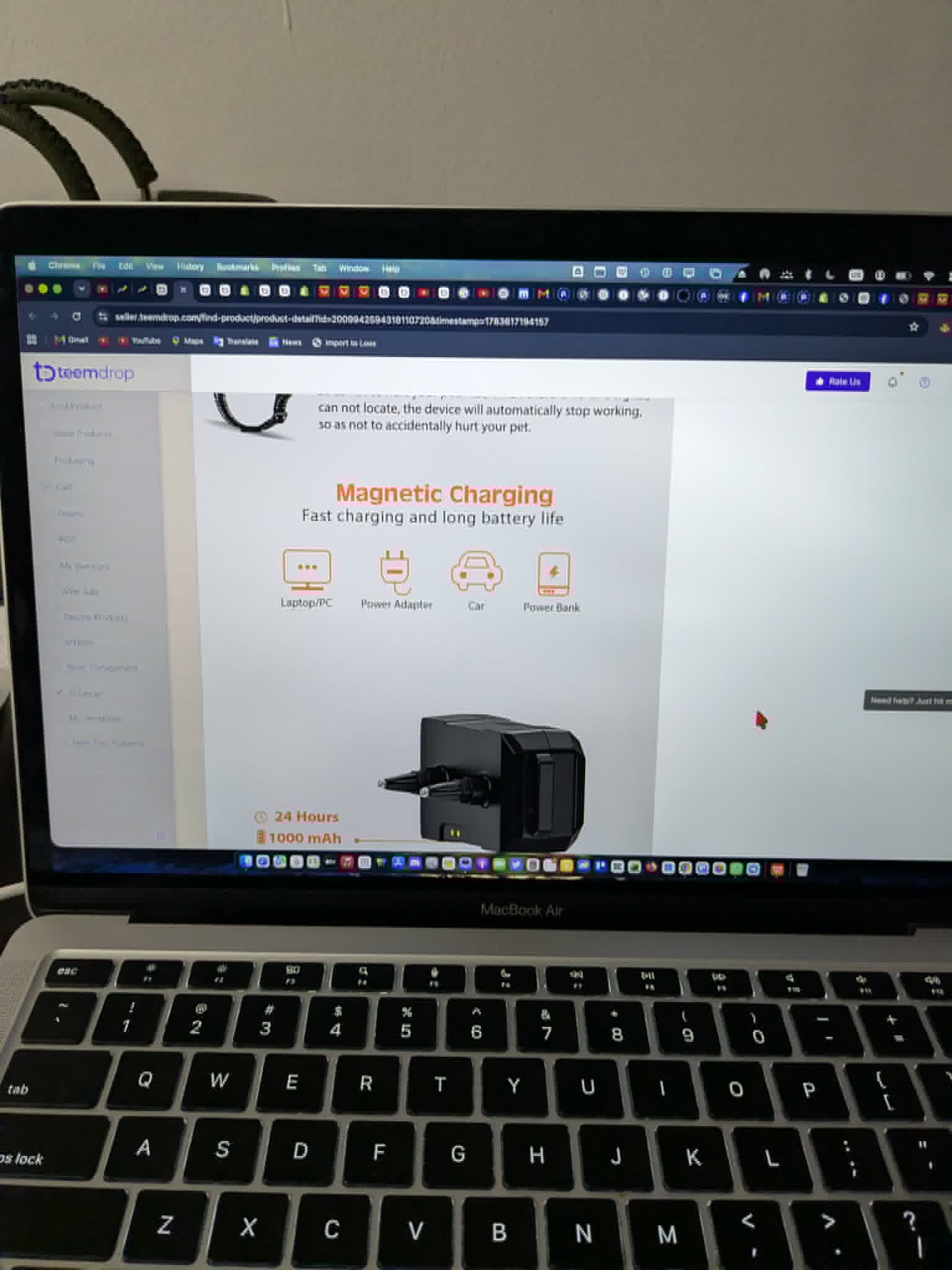 GPS Dog Collar Tracker - Magnetic Charging