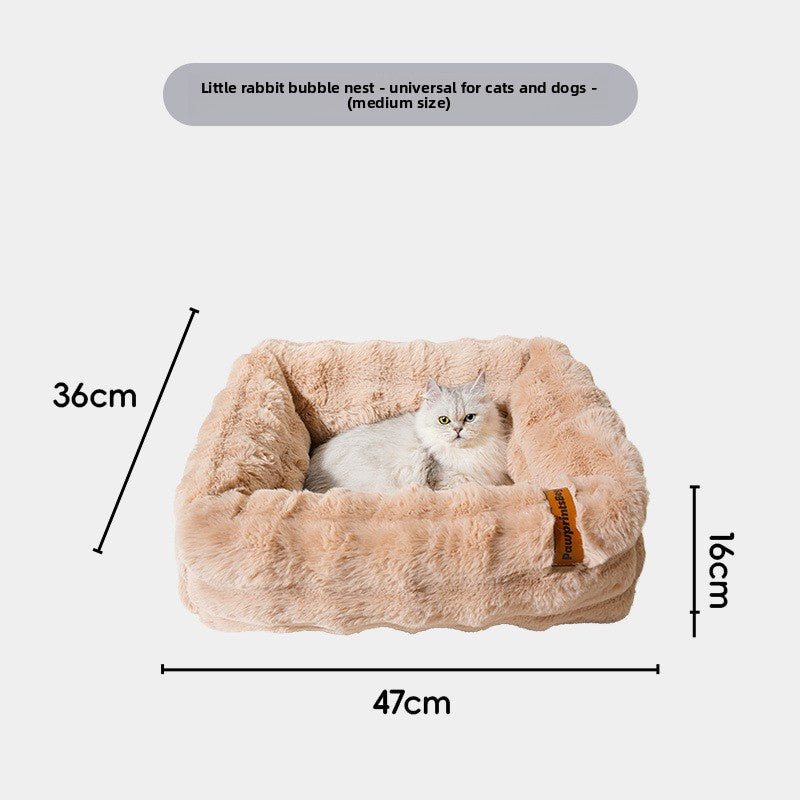 Foam Plush Cat Bed – Soft & Cozy Sleeping Nest