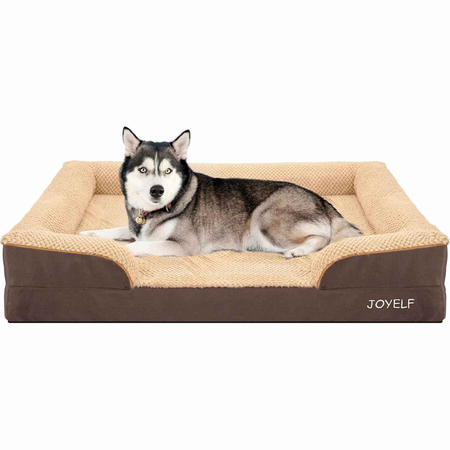 Orthopedic Bolster Dog Bed — Memory Foam, Washable & Anti-Anxiety