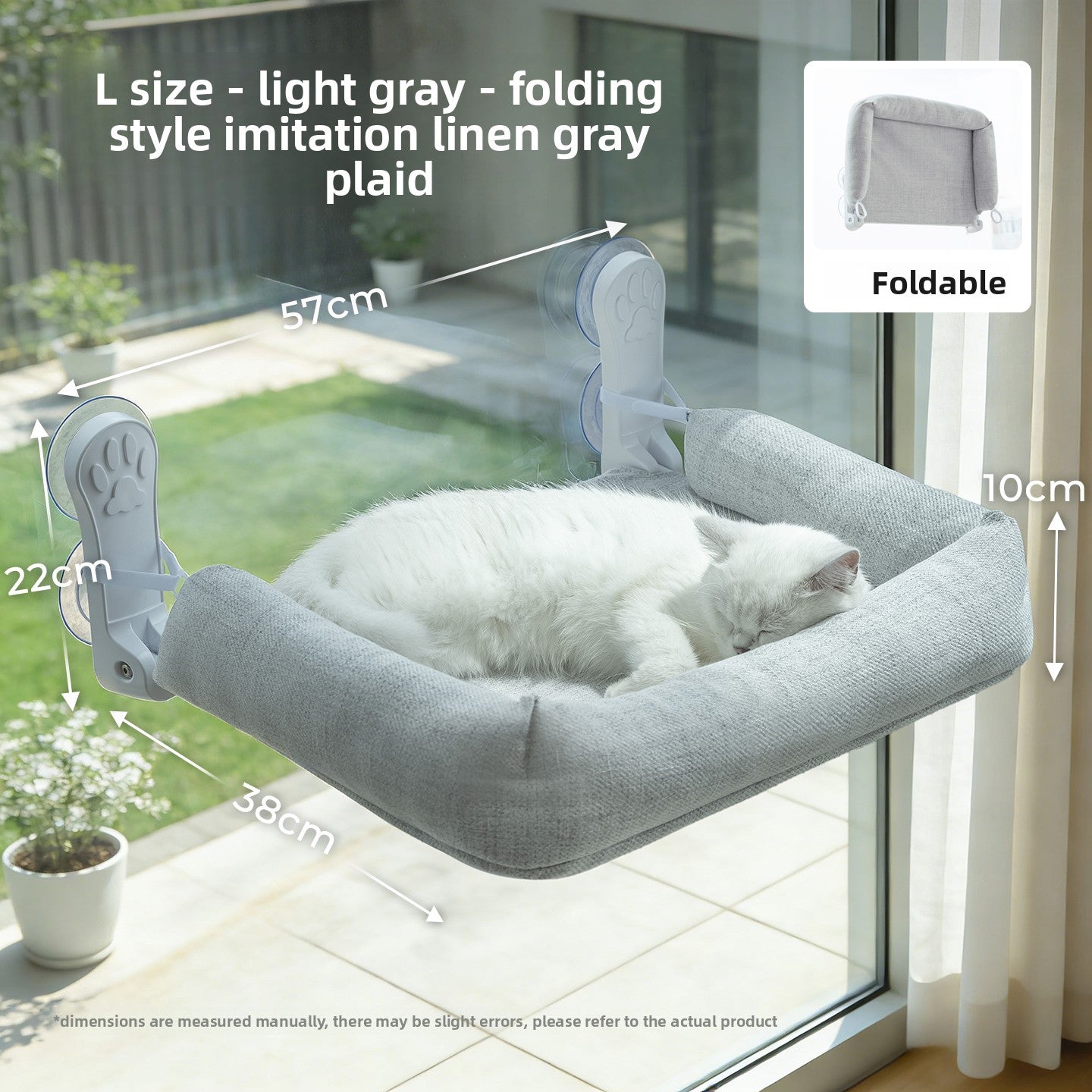 Cat Window Hammock — Suction Cup Wall Mount, Foldable & Washable