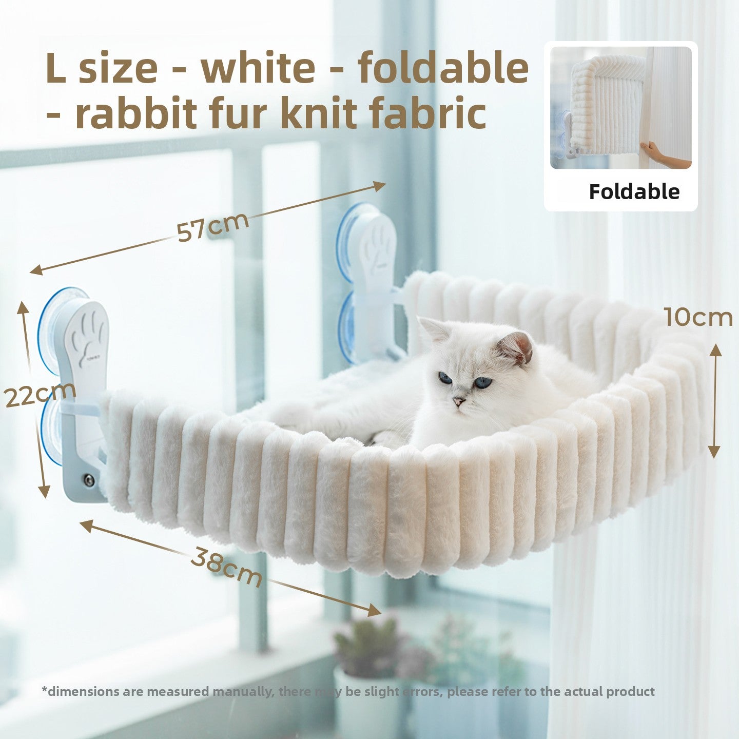 Cat Window Hammock — Suction Cup Wall Mount, Foldable & Washable