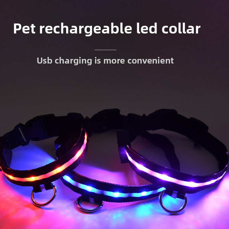 LED Glow Dog Collar — Leopard Print, 3 Light Modes, 5 Sizes