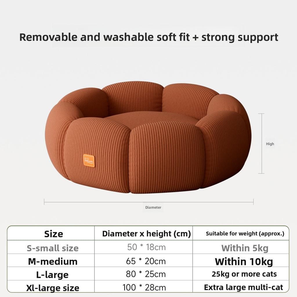 Washable Cat Bed – Removable Cover & Anti-Slip Base