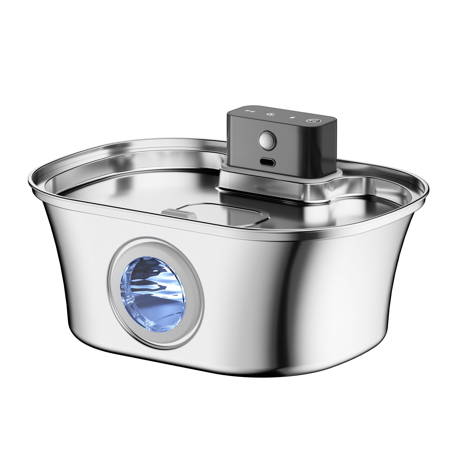 Motion-Sensor Cordless Cat Fountain – Stainless Steel