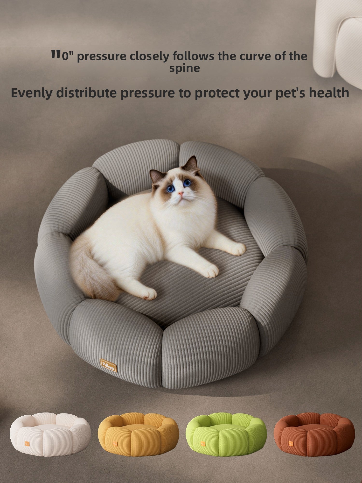 Washable Cat Bed – Removable Cover & Anti-Slip Base