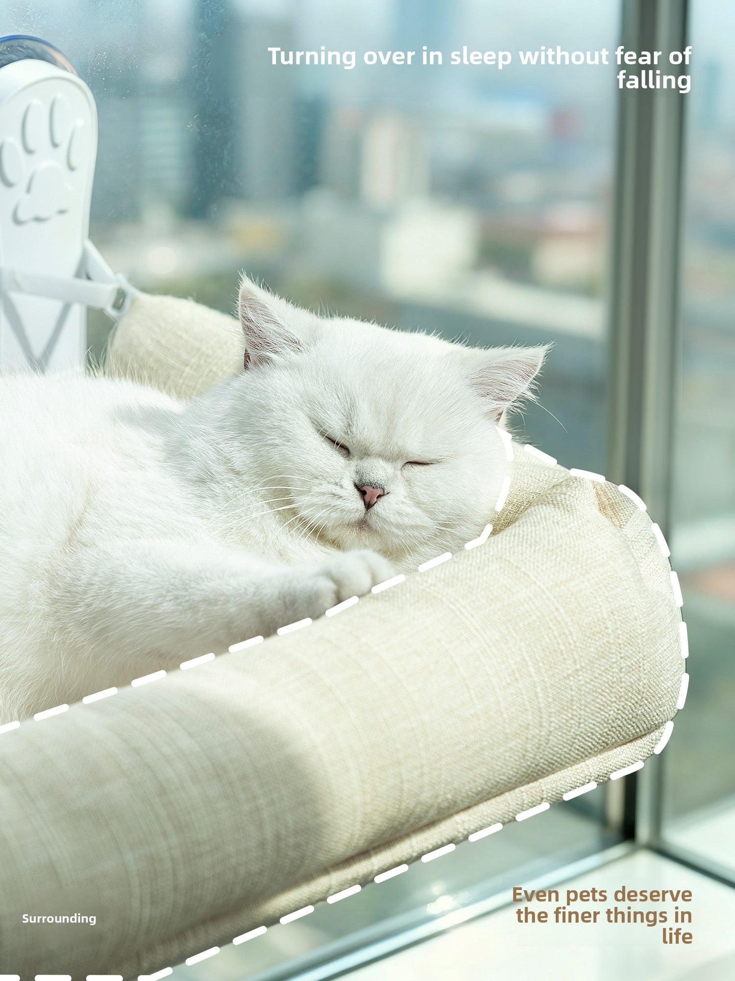 Cat Window Hammock — Suction Cup Wall Mount, Foldable & Washable
