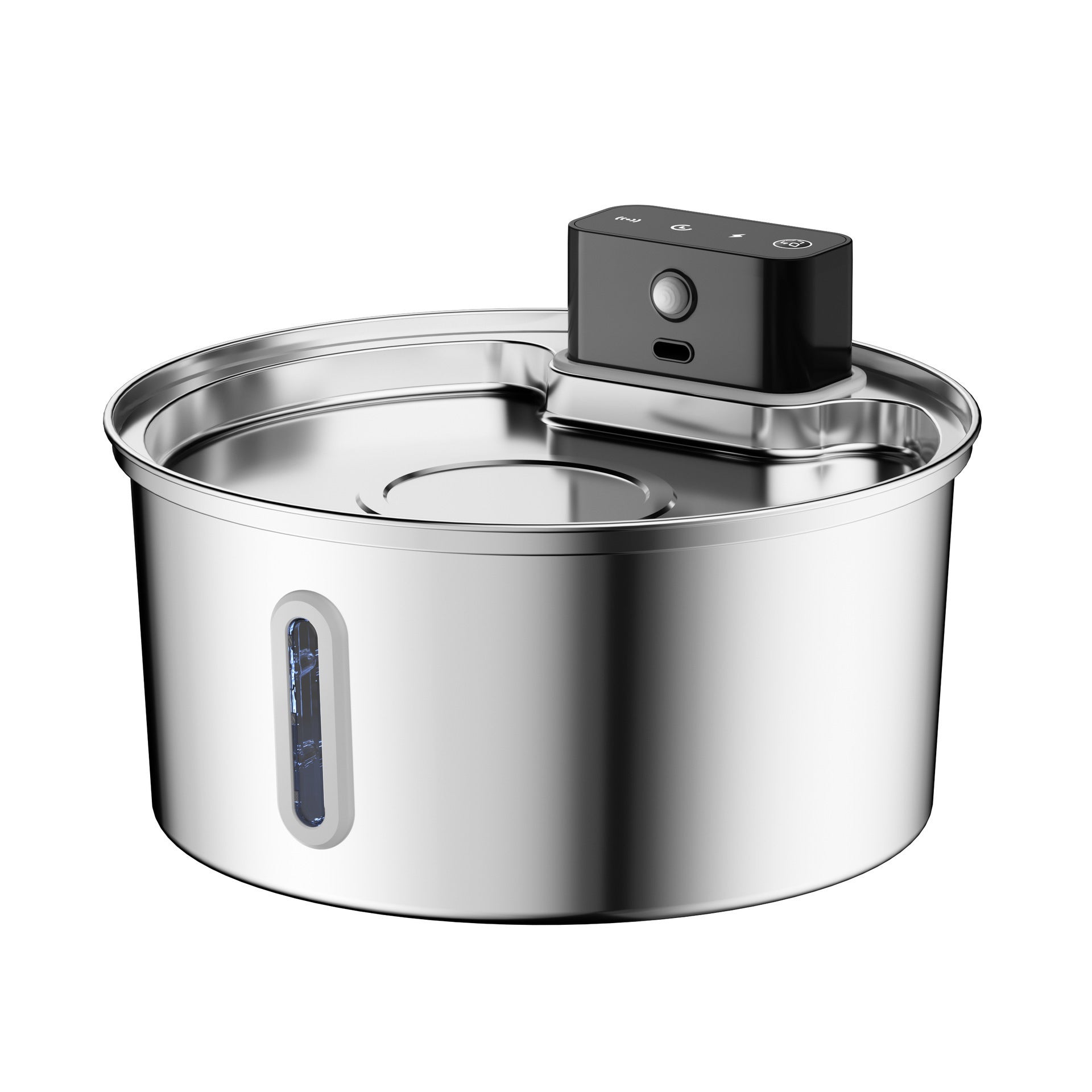 Motion-Sensor Cordless Cat Fountain – Stainless Steel