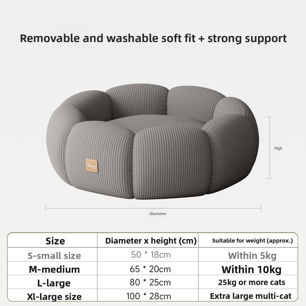Washable Cat Bed – Removable Cover & Anti-Slip Base