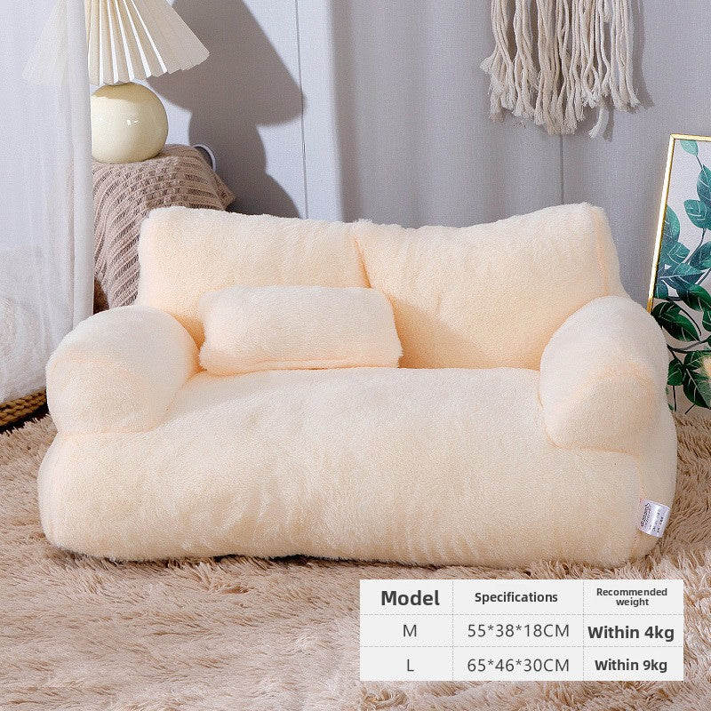 Premium Flannel Pet Sofa Bed — Cozy Nest for Cats & Dogs | 34 Styles