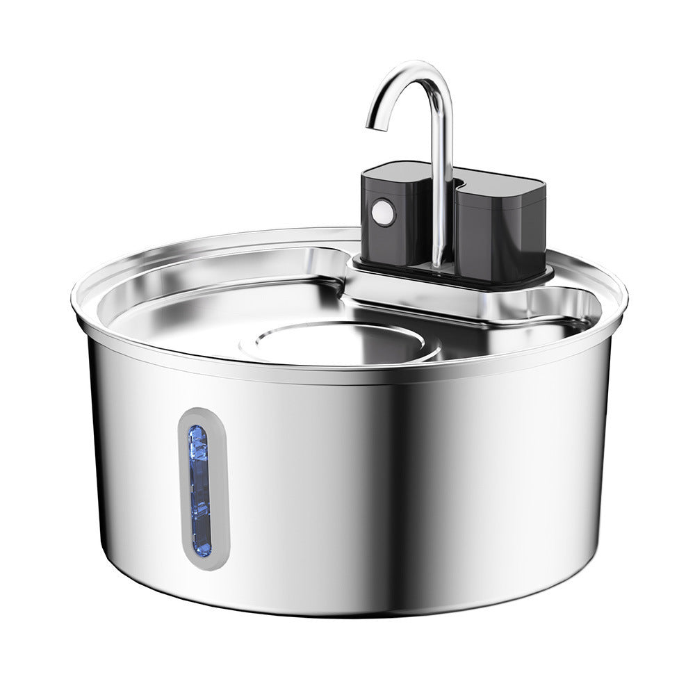 Motion-Sensor Cordless Cat Fountain – Stainless Steel