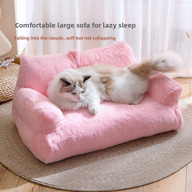 Premium Flannel Pet Sofa Bed — Cozy Nest for Cats & Dogs | 34 Styles