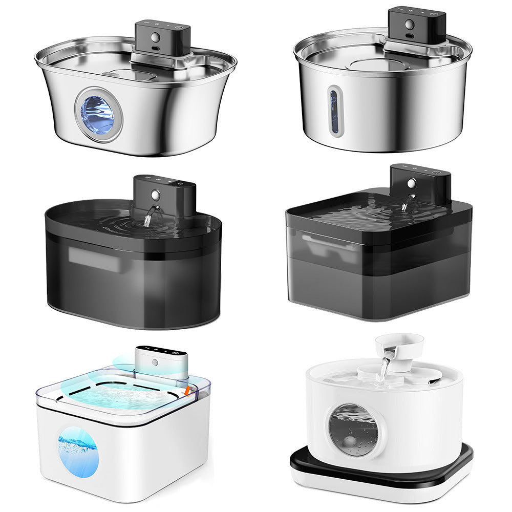Motion-Sensor Cordless Cat Fountain – Stainless Steel