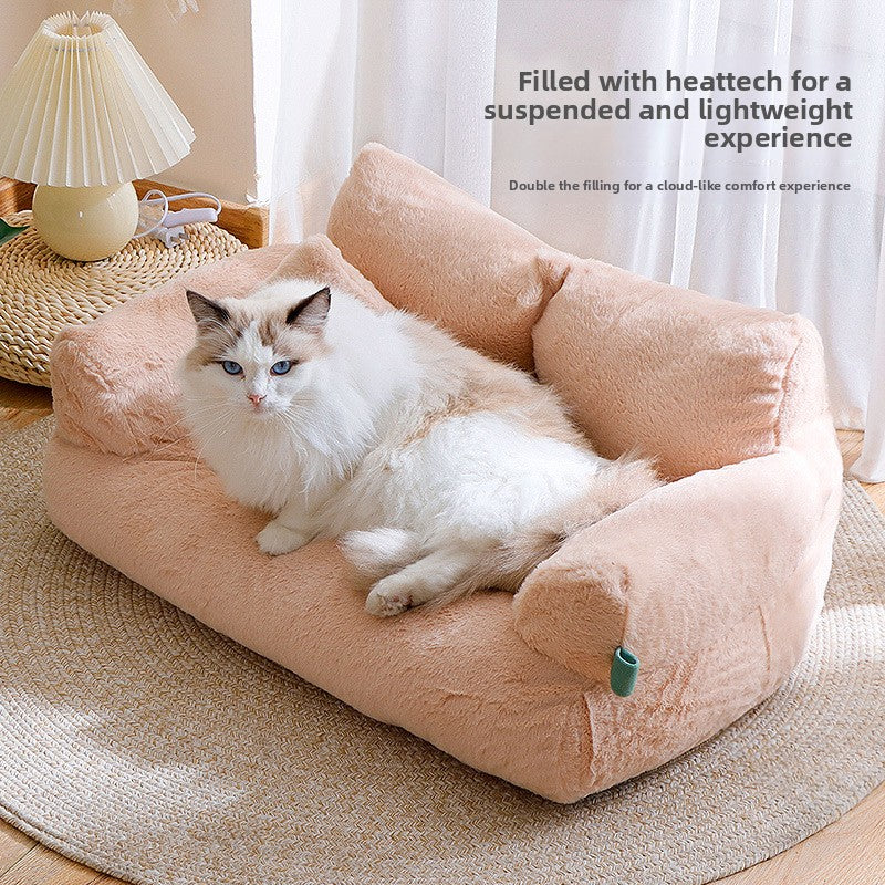 Premium Flannel Pet Sofa Bed — Cozy Nest for Cats & Dogs | 34 Styles