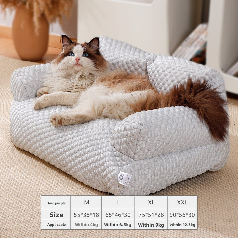Premium Flannel Pet Sofa Bed — Cozy Nest for Cats & Dogs | 34 Styles