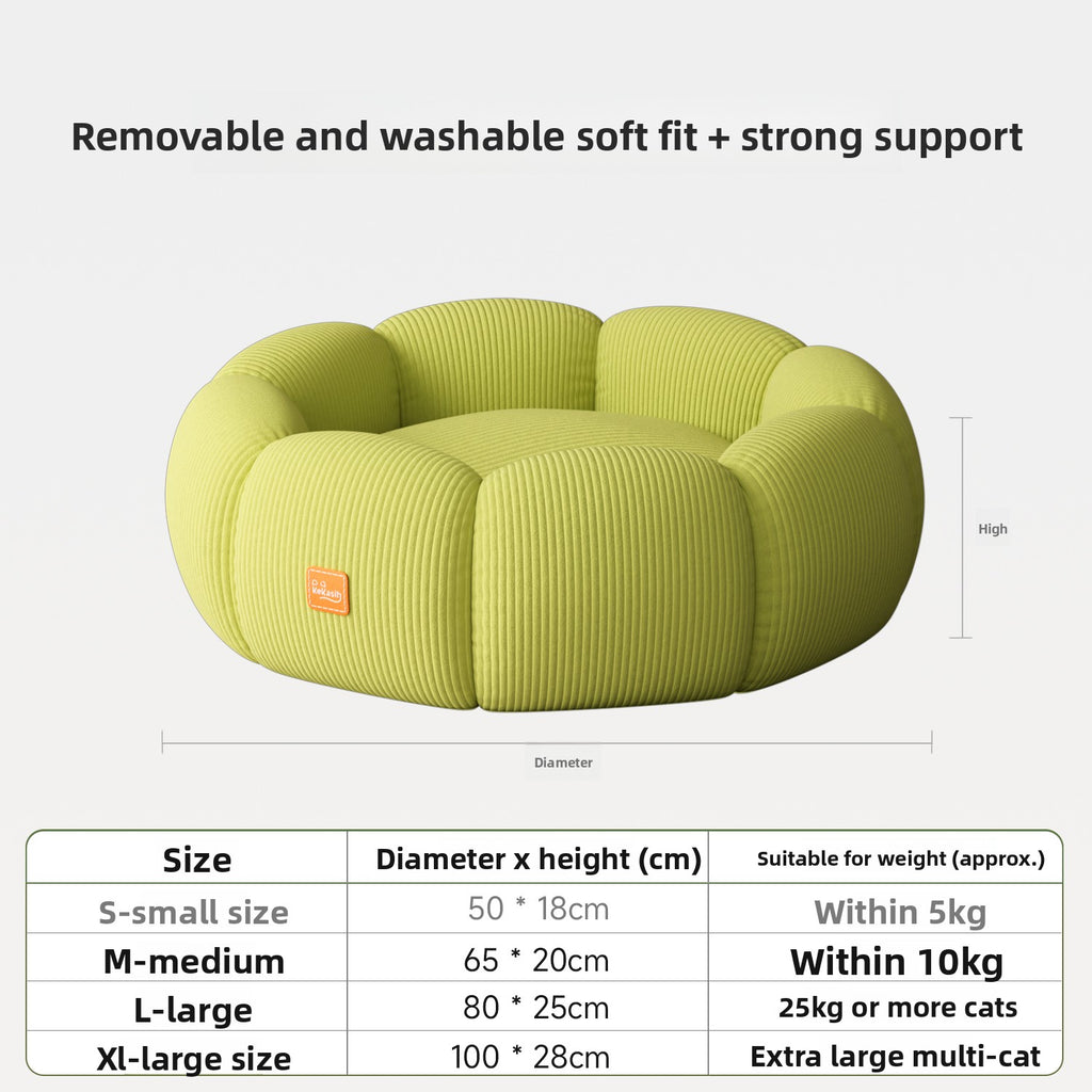 Washable Cat Bed – Removable Cover & Anti-Slip Base