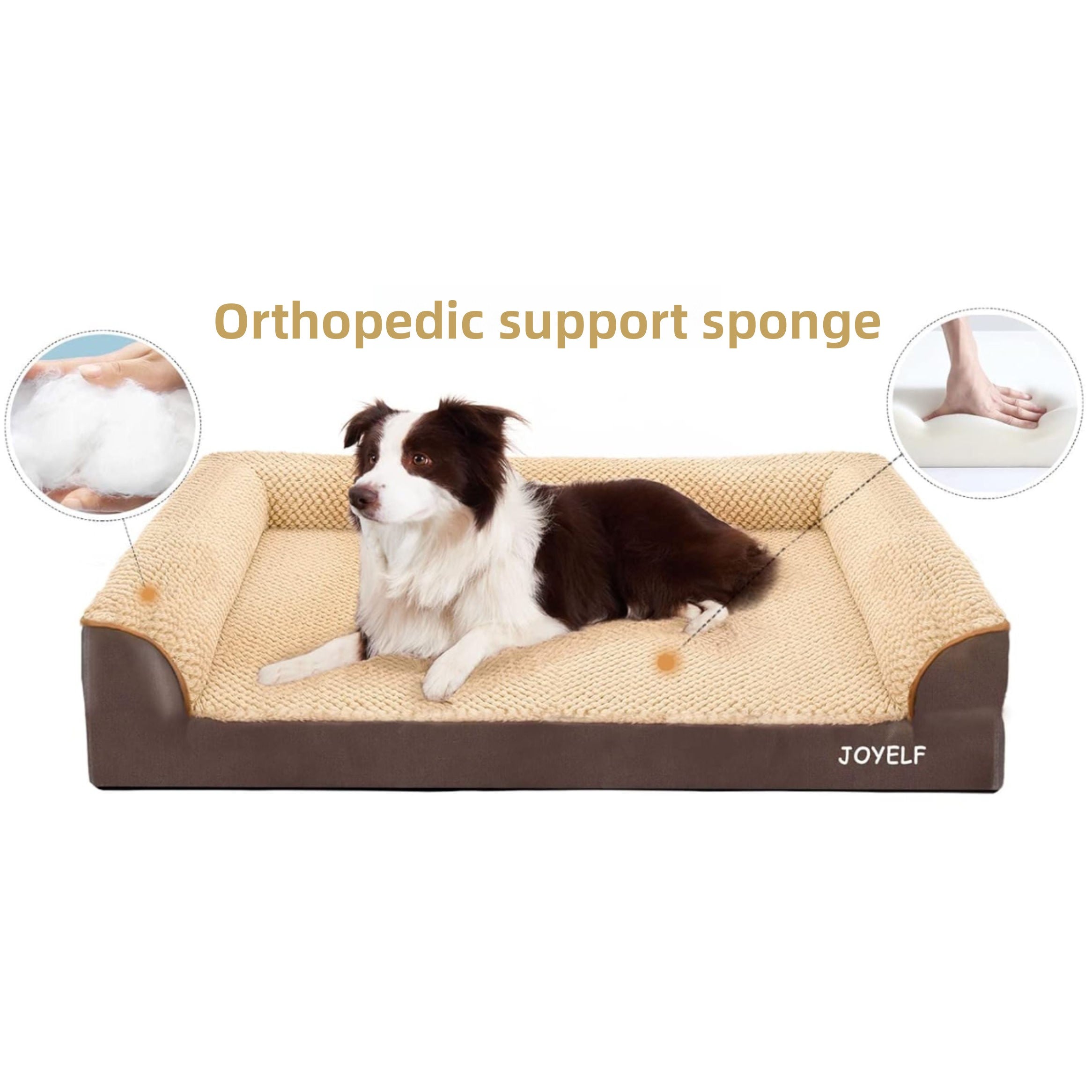 Orthopedic Bolster Dog Bed — Memory Foam, Washable & Anti-Anxiety
