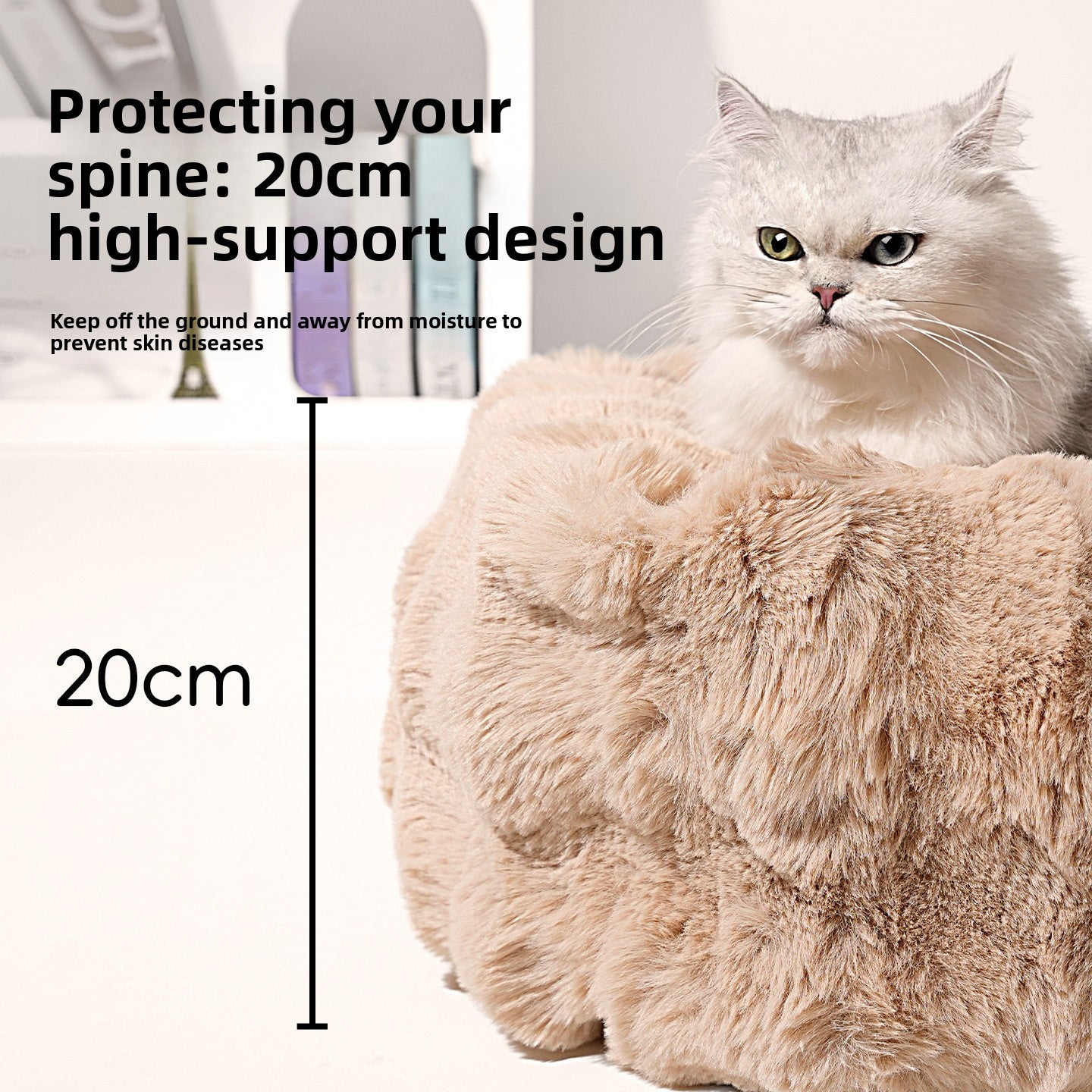 Foam Plush Cat Bed – Soft & Cozy Sleeping Nest
