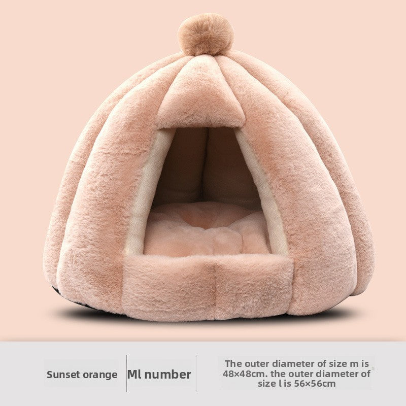 Premium Flannel Pet Sofa Bed — Cozy Nest for Cats & Dogs | 34 Styles