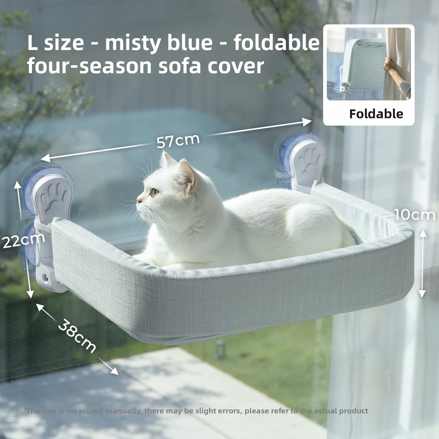 Cat Window Hammock — Suction Cup Wall Mount, Foldable & Washable