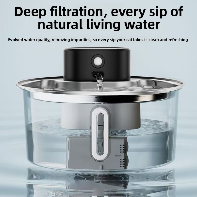 Wireless Stainless Steel Cat Water Fountain