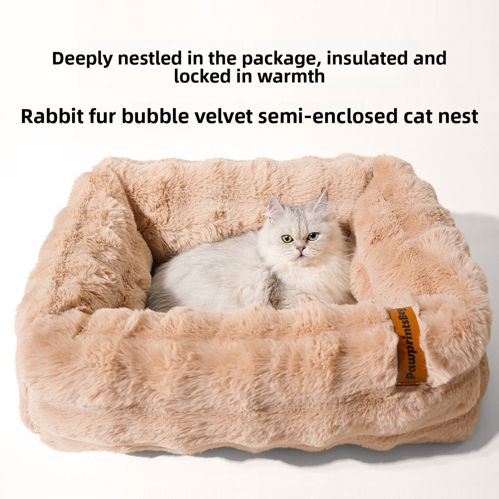 Foam Plush Cat Bed – Soft & Cozy Sleeping Nest