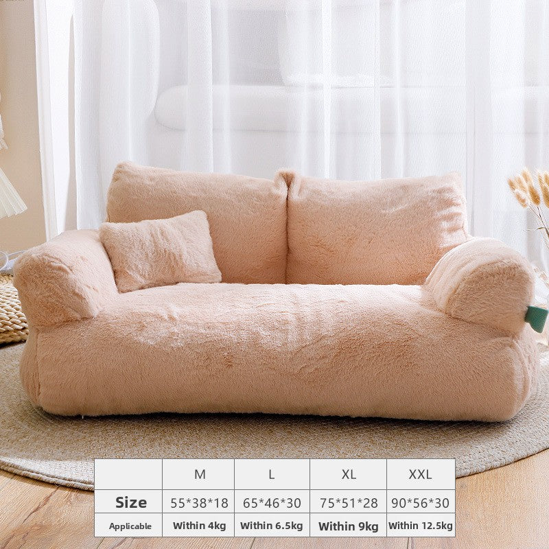 Premium Flannel Pet Sofa Bed — Cozy Nest for Cats & Dogs | 34 Styles