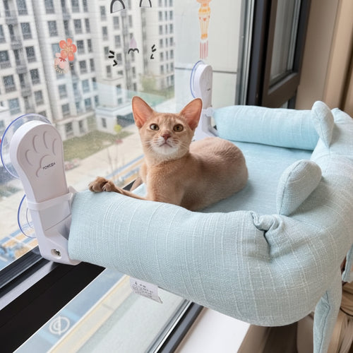 Cat Window Hammock — Suction Cup Wall Mount, Foldable & Washable