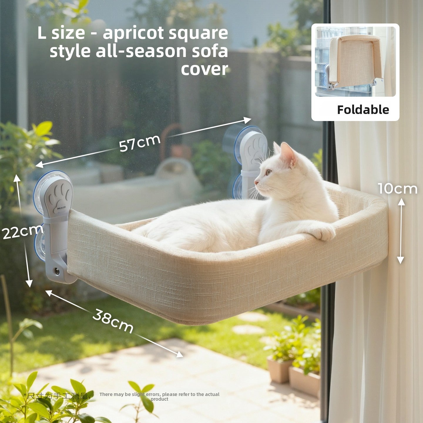 Cat Window Hammock — Suction Cup Wall Mount, Foldable & Washable