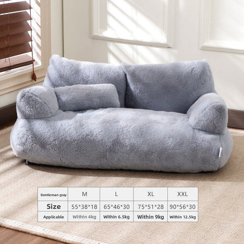 Premium Flannel Pet Sofa Bed — Cozy Nest for Cats & Dogs | 34 Styles