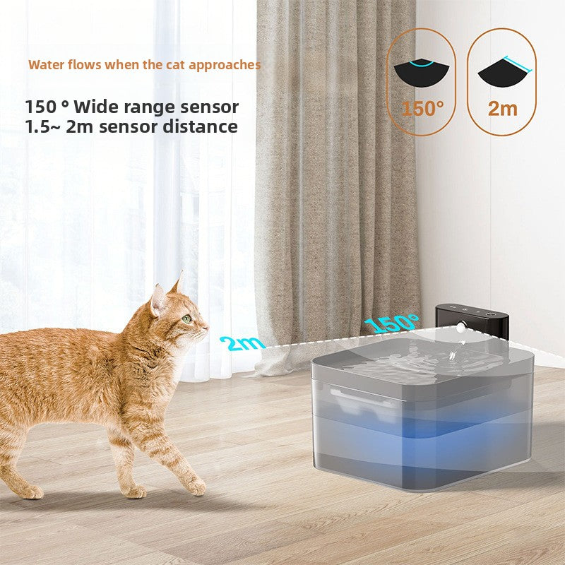 Motion-Sensor Cordless Cat Fountain – Stainless Steel