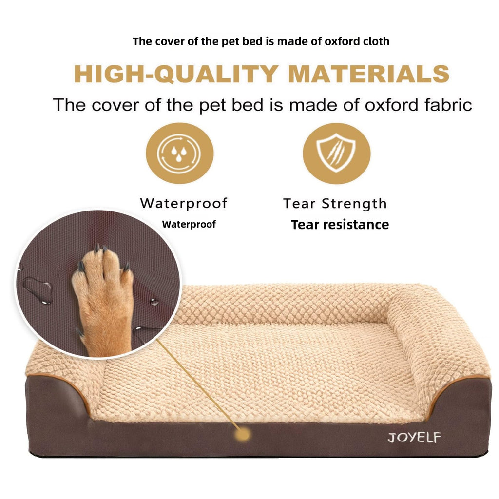 Orthopedic Bolster Dog Bed — Memory Foam, Washable & Anti-Anxiety