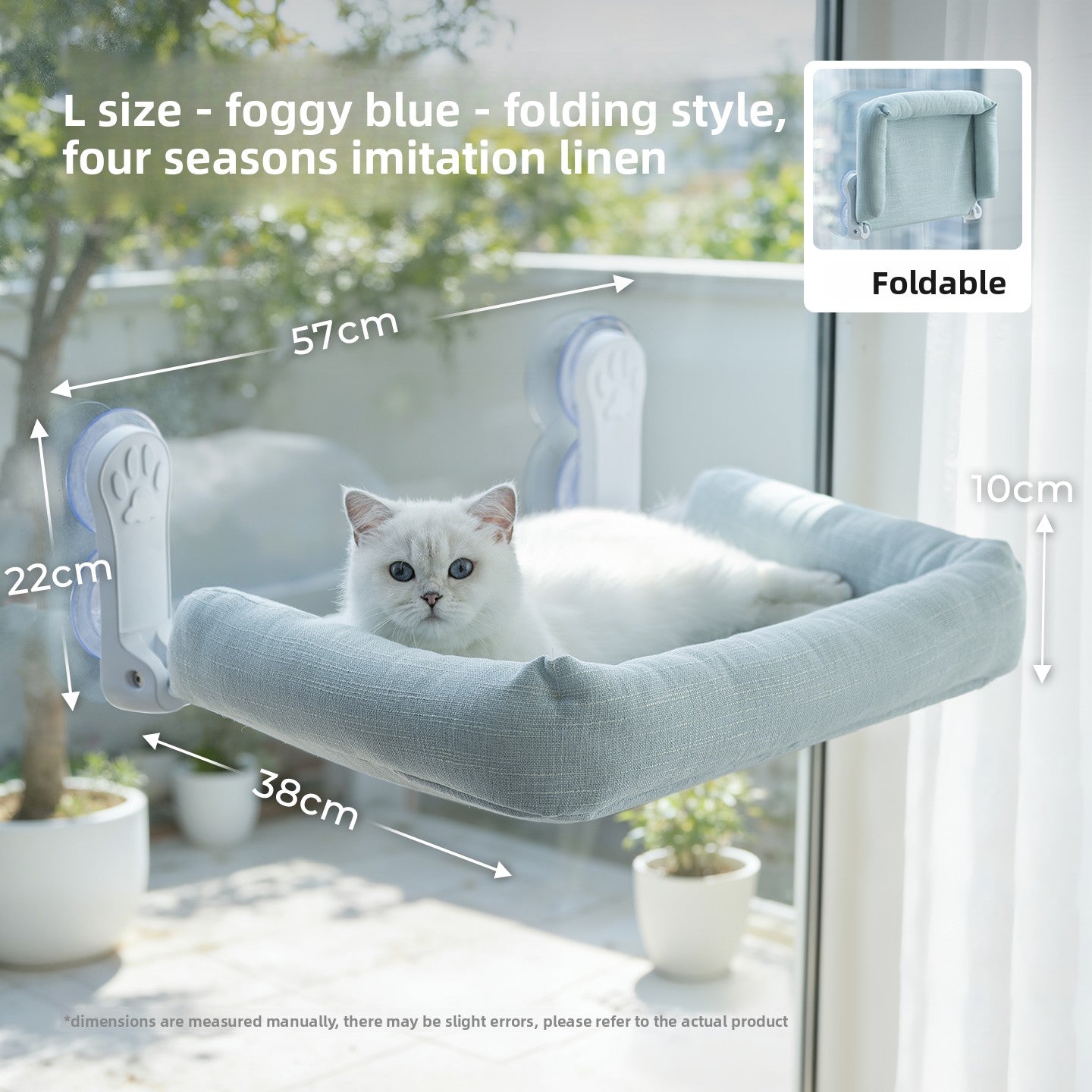 Cat Window Hammock — Suction Cup Wall Mount, Foldable & Washable