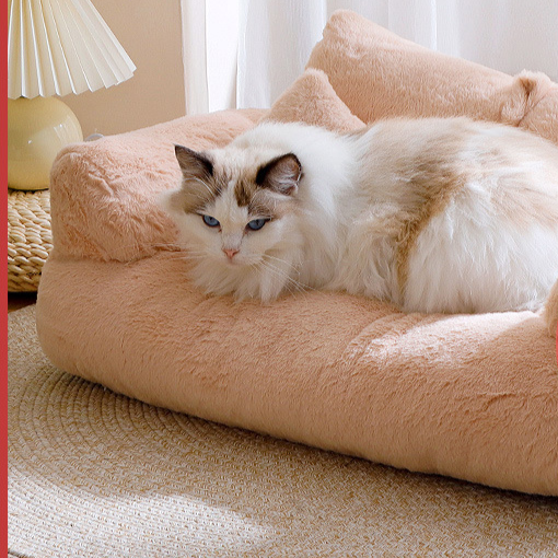 Premium Flannel Pet Sofa Bed — Cozy Nest for Cats & Dogs | 34 Styles