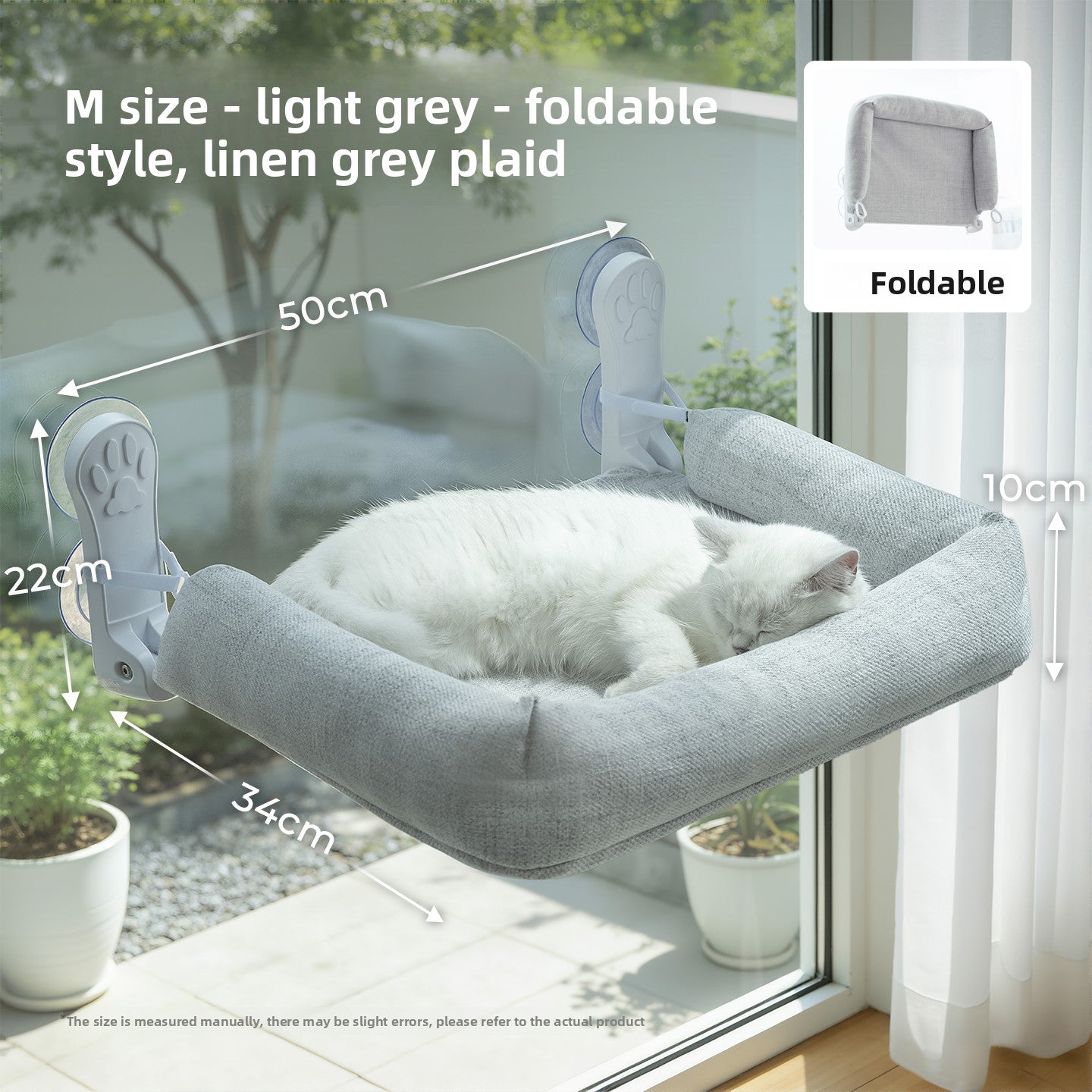 Cat Window Hammock — Suction Cup Wall Mount, Foldable & Washable