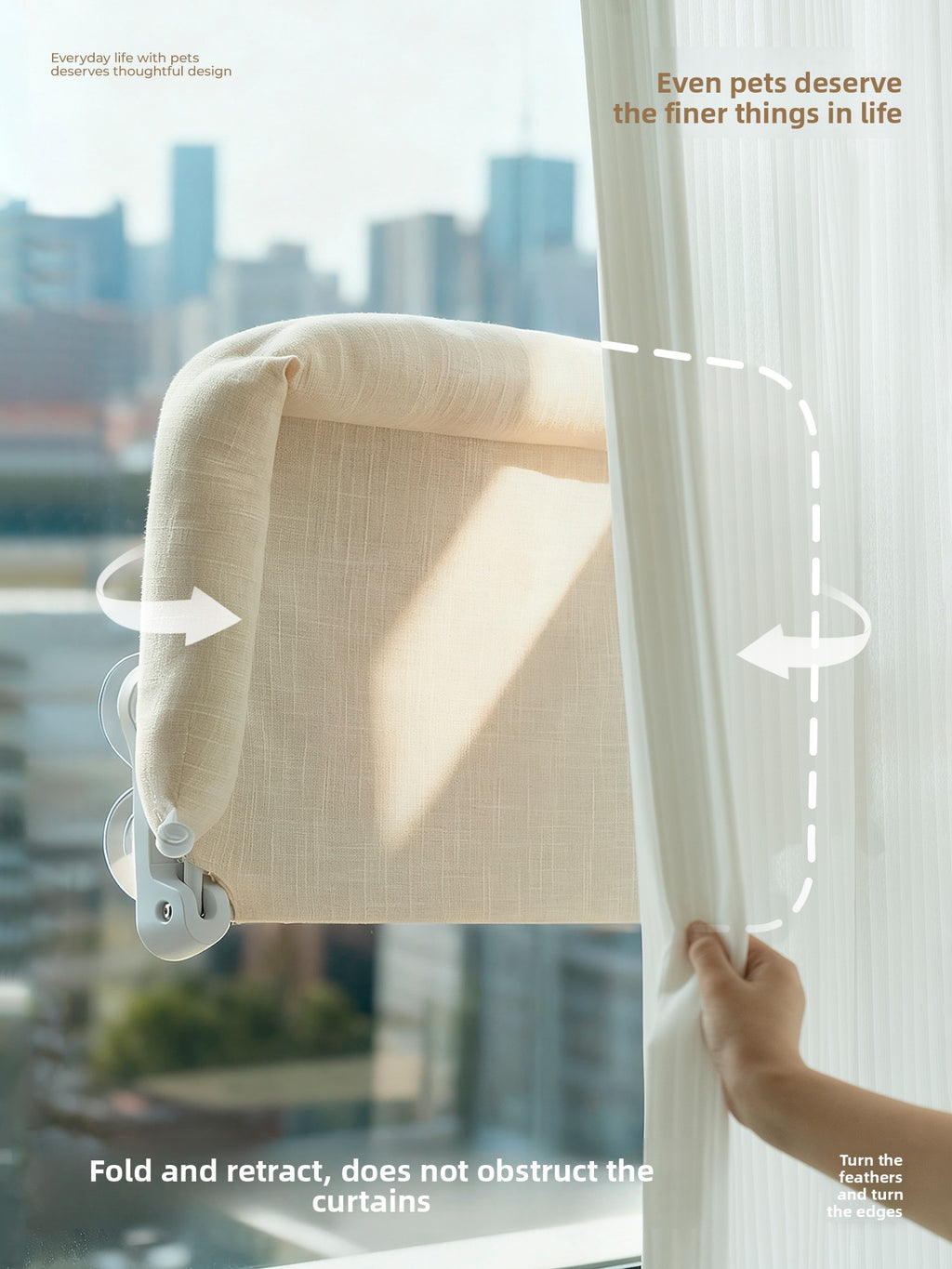 Cat Window Hammock — Suction Cup Wall Mount, Foldable & Washable