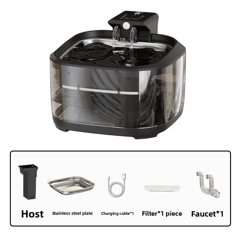 Automatic Cat Water Fountain — 5000mAh Wireless, Stainless Steel, USB-C