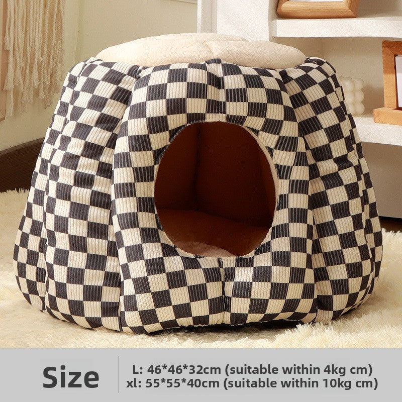 Premium Flannel Pet Sofa Bed — Cozy Nest for Cats & Dogs | 34 Styles