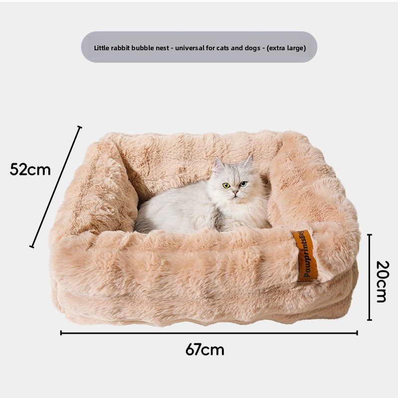 Foam Plush Cat Bed – Soft & Cozy Sleeping Nest