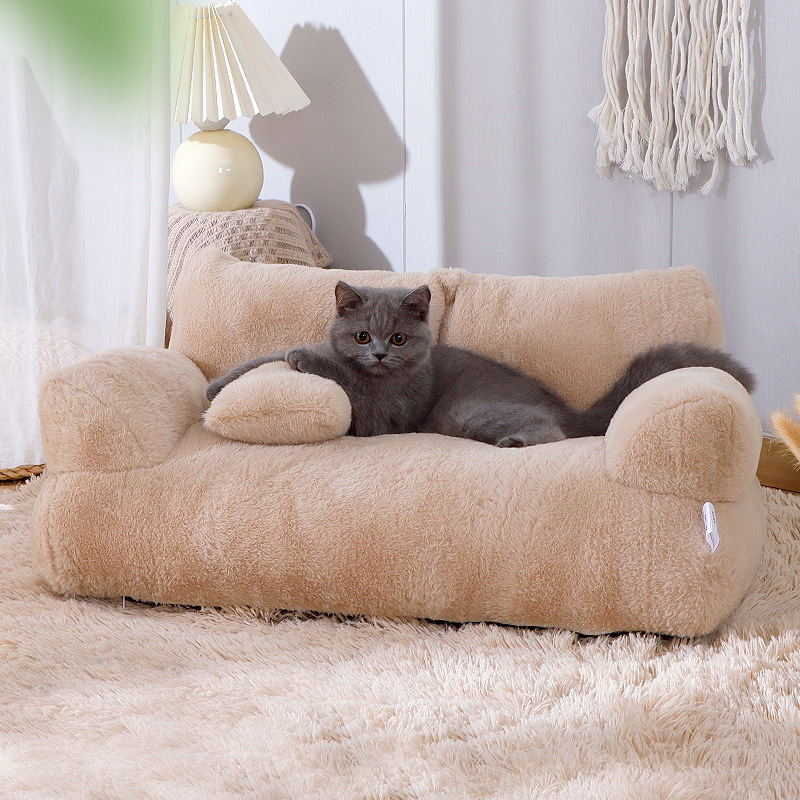Premium Flannel Pet Sofa Bed — Cozy Nest for Cats & Dogs | 34 Styles