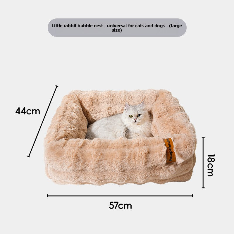 Foam Plush Cat Bed – Soft & Cozy Sleeping Nest