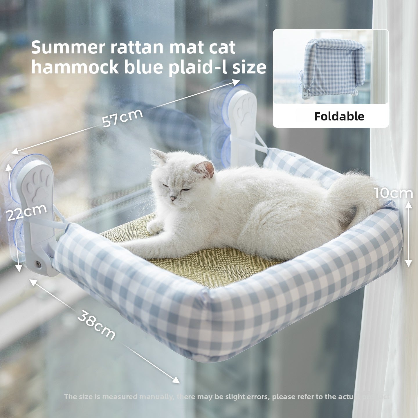 Cat Window Hammock — Suction Cup Wall Mount, Foldable & Washable