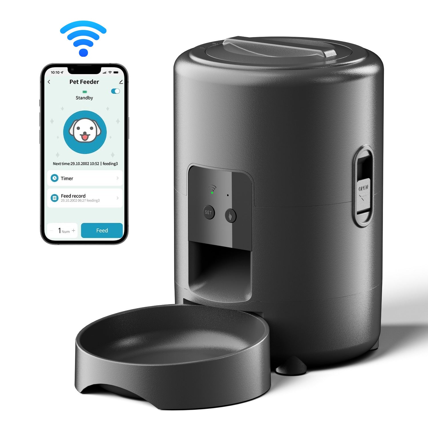 Automatic Pet Feeder with Video and WiFi for Cats and Dogs