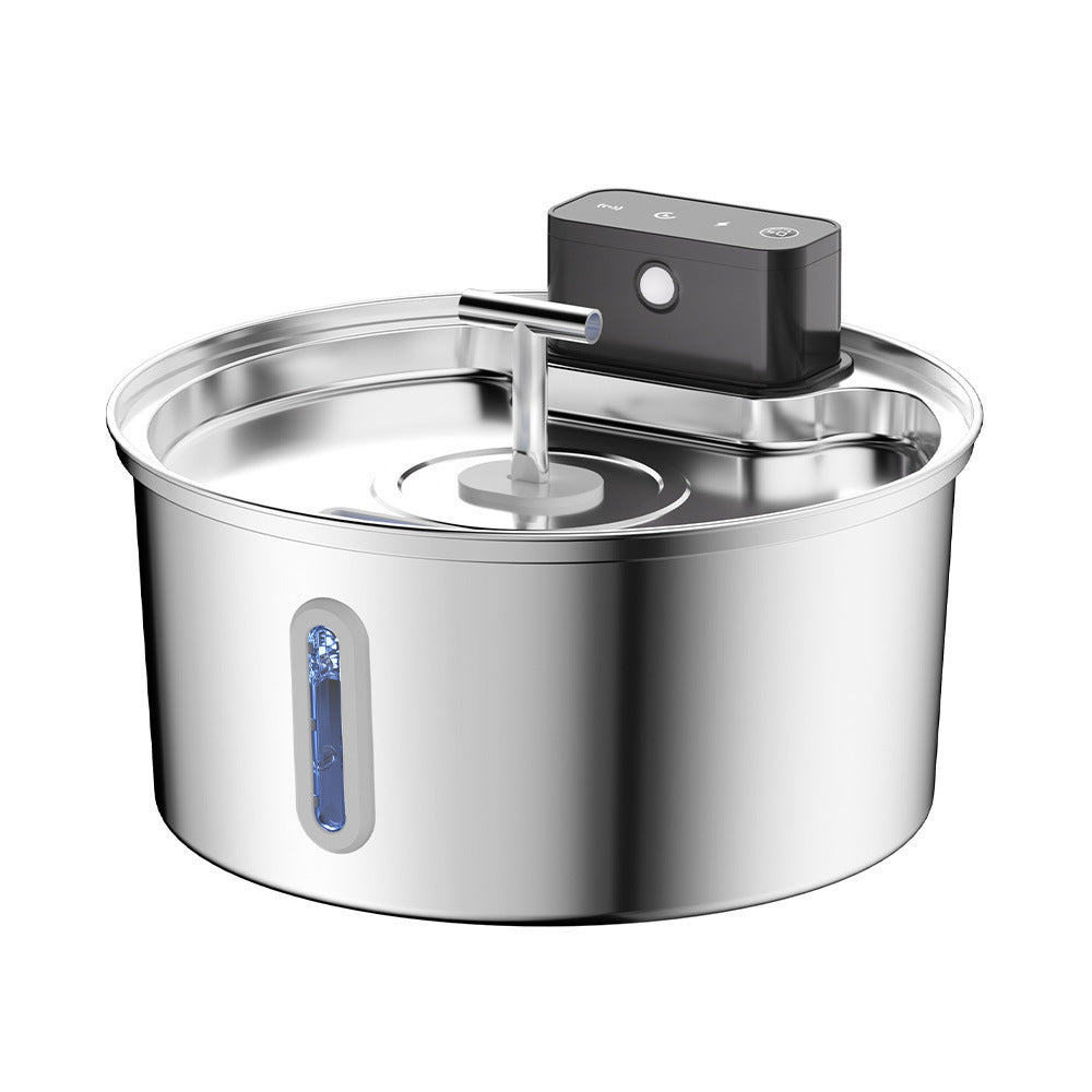 Motion-Sensor Cordless Cat Fountain – Stainless Steel