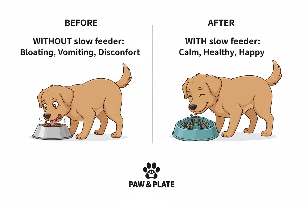 Slow Feeder Bowl - Before After