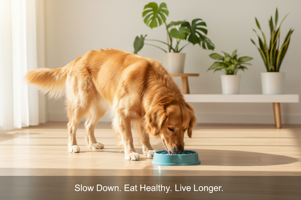 Slow Feeder Bowl - Lifestyle with Dog